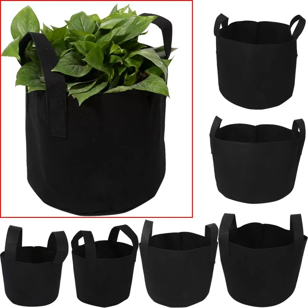 1/2/3/5/7/10 Gallon Black Garden Plant Grow Bag Vegetable Flower Pot Potato Garden Grow Bags Flower Vegetable Planting Pots