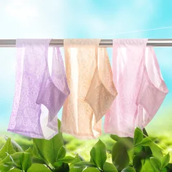 The New Ultra Thin Sexy Perspective Seamless Ice Silk Underwear Female Mid-Waist Comfortable Breathable Briefs Head
