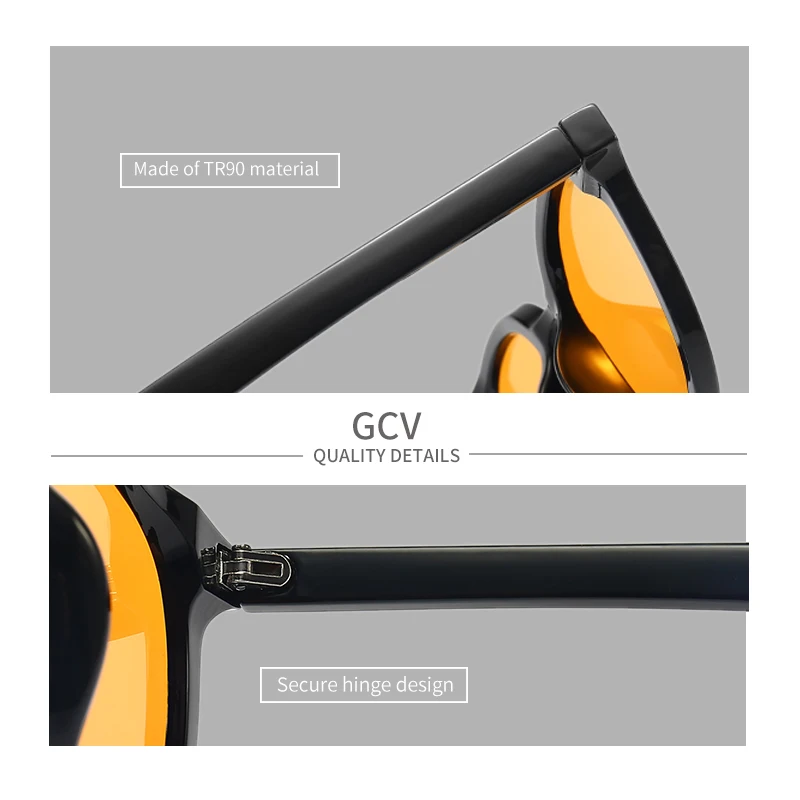 GCV Men Women Night Vision Sunglasses Goggles Yellow Orange G M Driving Eyewear Polarized Sun Glasses for Nocturnal gafas de sol