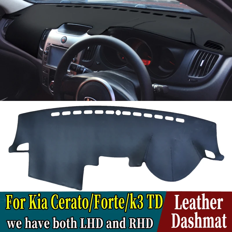 

Leather Dashmat Dashboard Cover Pad Dash Mat Carpet Car-styling Accessories For Kia Cerato Forte k3 TD 2009 2010 2011 2012 RHD