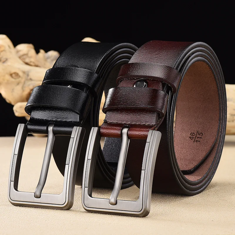 Peikong men's genuine real leather business fashion retro belt alloy pin buckle new buckle men's jeans wild belt free shipping