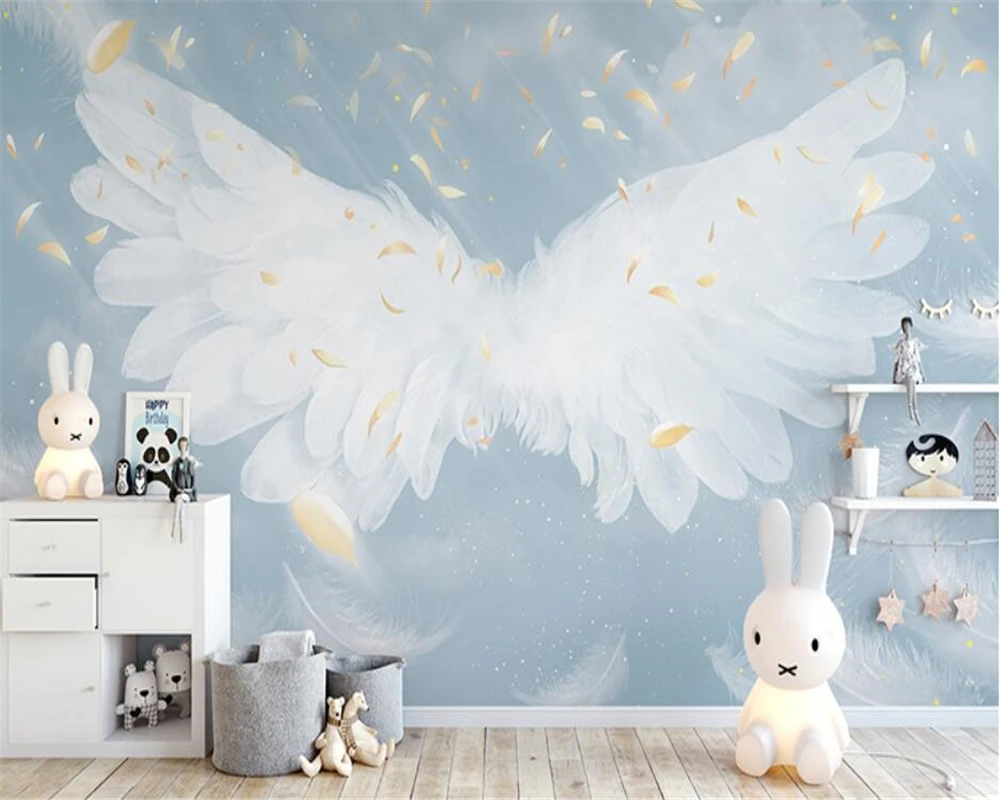 

beibehang Customized new feather wings wallpaper living room TV background three-dimensional wallpaper wall papers home decor