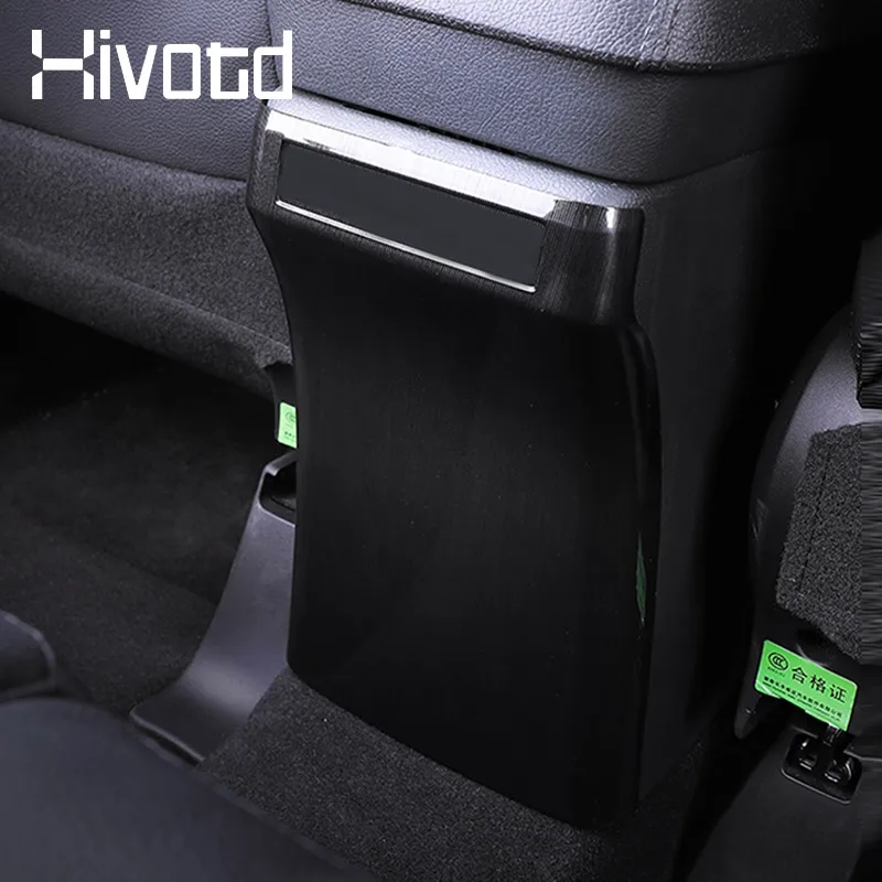 Hivotd Armrest Rear Outlet Cover Frame Interior Decoration Chrome Styling Car Accessories For Mitsubishi Outlander 3 2016-2022