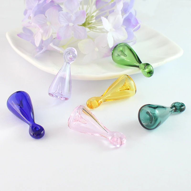 2pcs  Perfume vial pendant Aroma Vial Pendant Murano Glass Essential Oil Diffuser Bottle Pendant