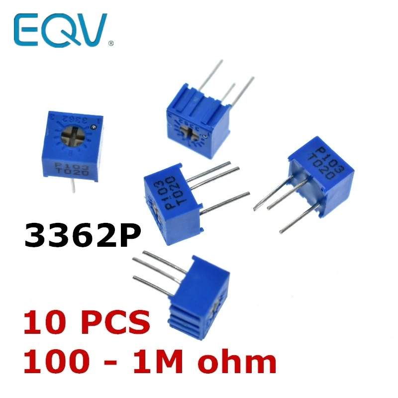 10PCS 3362P 101 201 501 102 202 502 103 203 503 104 204 504 105 Trimpo Trimmer Potentiometer 3362 500R 1K 2K 5K 10K 20K 50K 100K