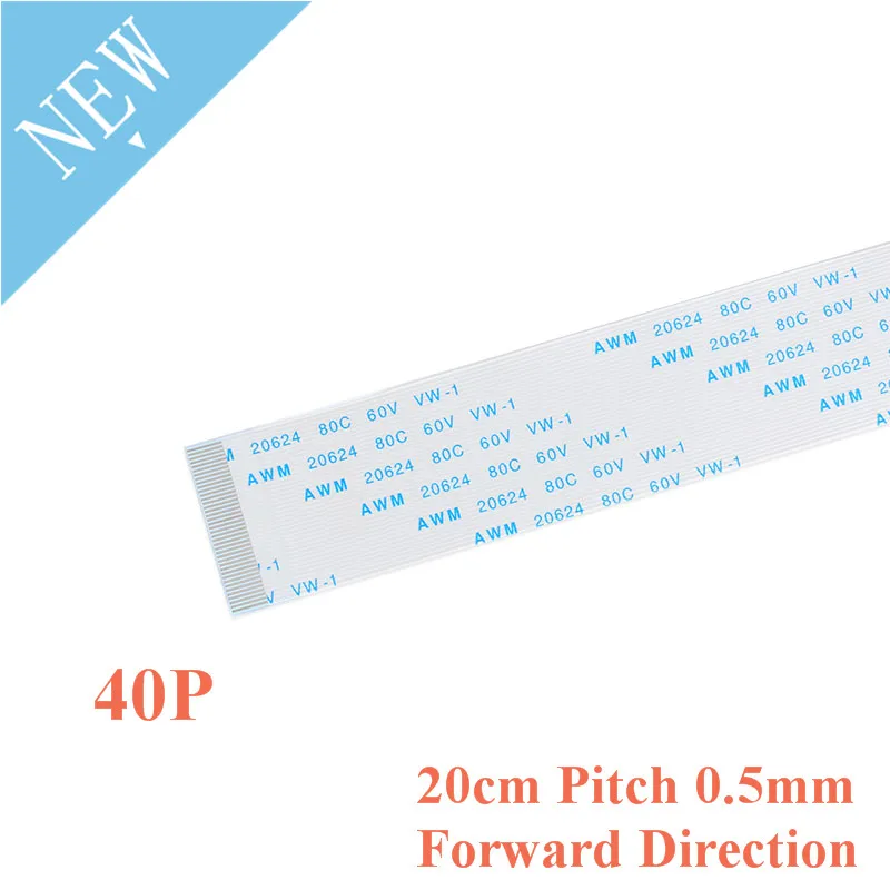 

5pcs 40P 40PIN 20cm 200MM Length Forward Direction 0.5mm Pitch FFC FPC TTL Ribbon Flat Cable Flex For Camera Touchpad Mouse Pad