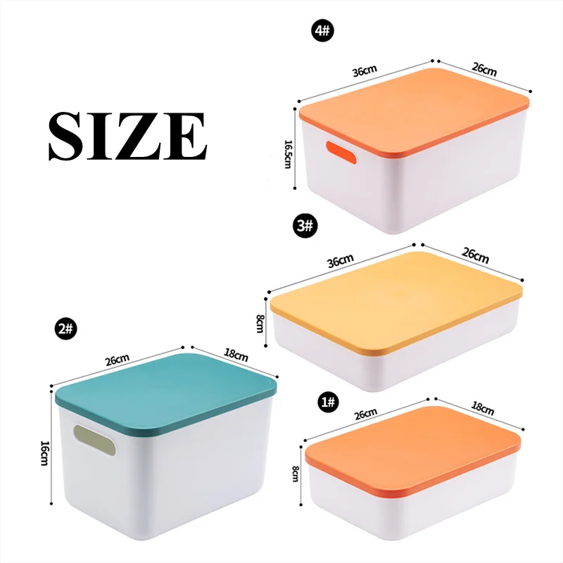 Household Plastic Cosmetic Organizers with Lid Creative Clothes Toys Sundries Makeup Storage Box Desktop Storage Container