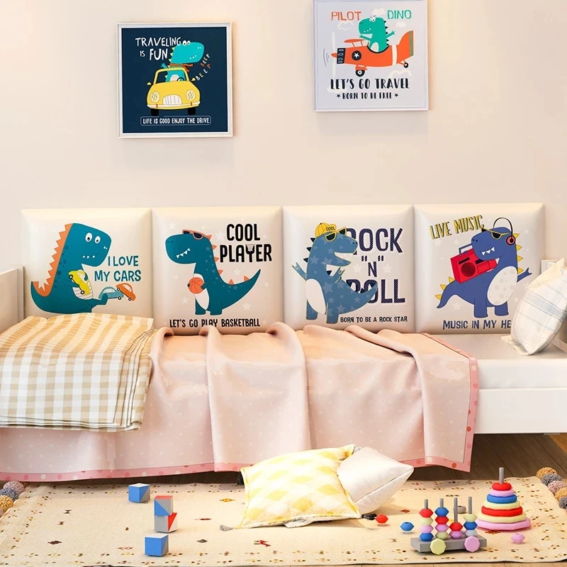 1pcs Bedside Wall Sticker Soft Bag Self-adhesive Bedroom Anti-collision Headboard Backrest Children's Room Wall Surround