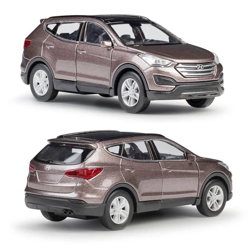 Modelo de coche de aleación Hyundai SUV TUCSON SANTAFE IX35, juguete de Metal fundido a presión, Colección, regalo para niños, 1/36