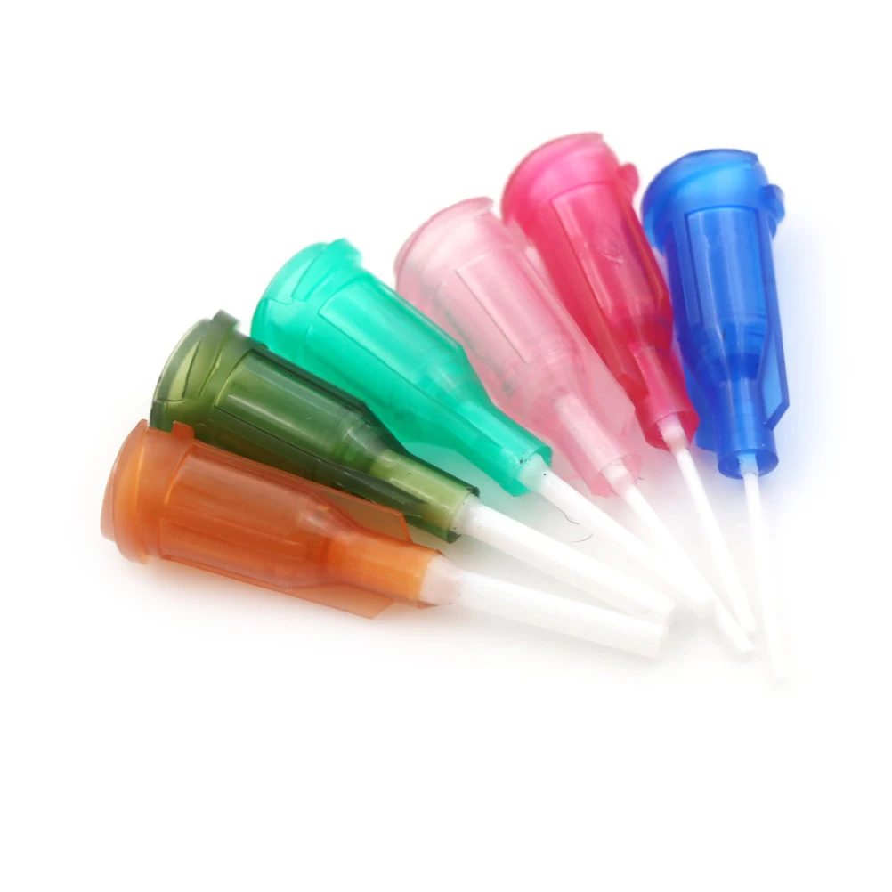 6pcs/lot Plastic DIY  Mixed Syringe Needle Tips Blunt Dispensing Syringe Flexible Tip 14-25Ga For Glue Dispenser