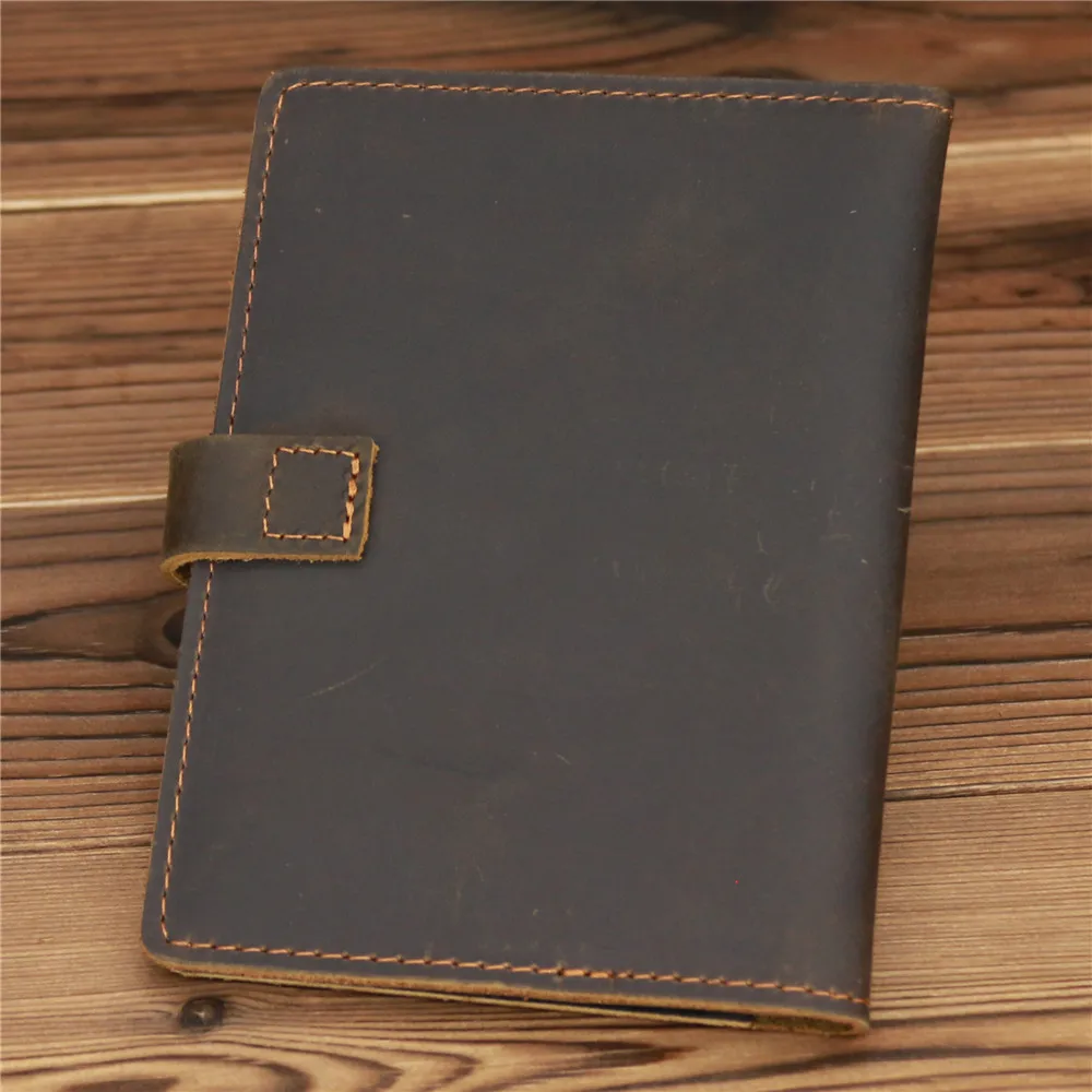 Billetera de cuero genuino para pasaporte, Funda de cuero de vaca Vintage Unisex, tarjetero de identificación de crédito y Banco, monedero de viaje