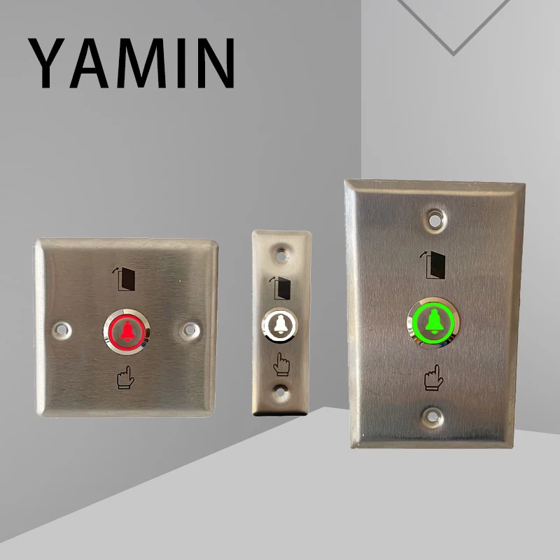 

16/19mm Door Bell Momentary Reset Push Button Flat Stainless Steel Control Switch Panel With LED Light 3-6V 12-24V 220V