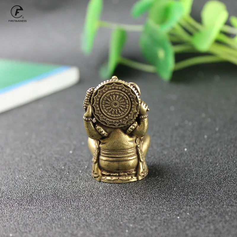 Gold Lord Ganesha Buddhas Statue Elephant God Sculptures Ganesh Figurines Pure Copper Home Garden Buddha Decoration Model Gift