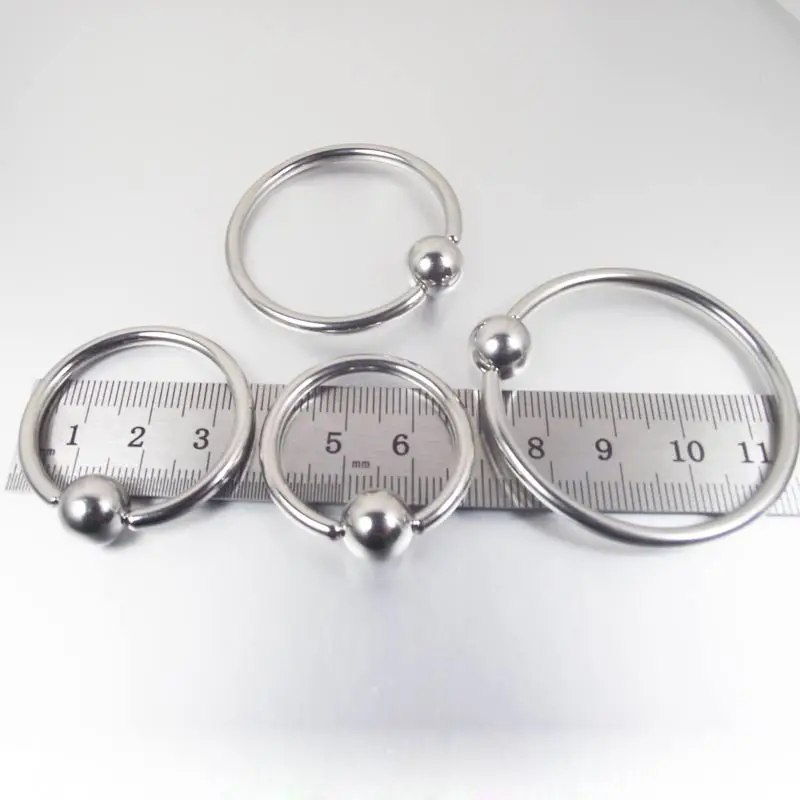 1 Piece Big Size Large Circle Stainless Steel Ball Captive Hoop Rings BCR Earring PA Ring Nipple Body Piercing Jewelry