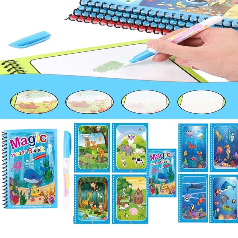 Hot Sale Reusable Magic Water Drawing Coloring Book Kids Sensory Early Education For Children Birthday Gift Montessori Toys