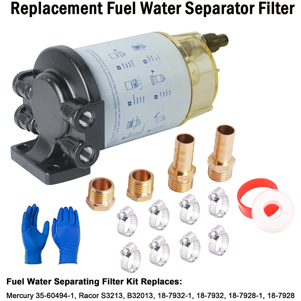 S3213 Fuel Water Separator Filter Assembly Compatible with Outboard Motor Mercury  Yamaha Racor Sierra Engine Boat 10 Micron