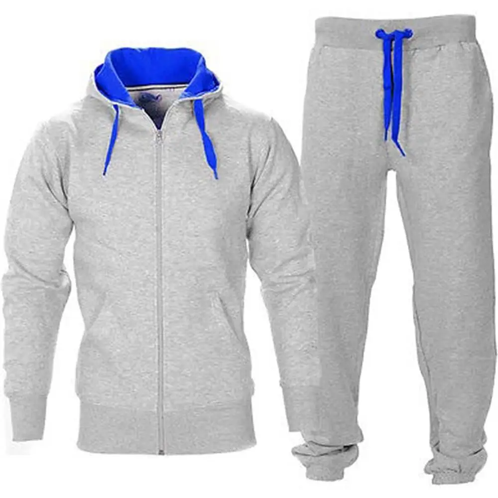 

Pop Nice Autumn Winter Men's Sweatsuit Sets 2 Piece Zipper Jacket Track Suit Pants Casual Tracksuit Men Sportswear Set Clothes