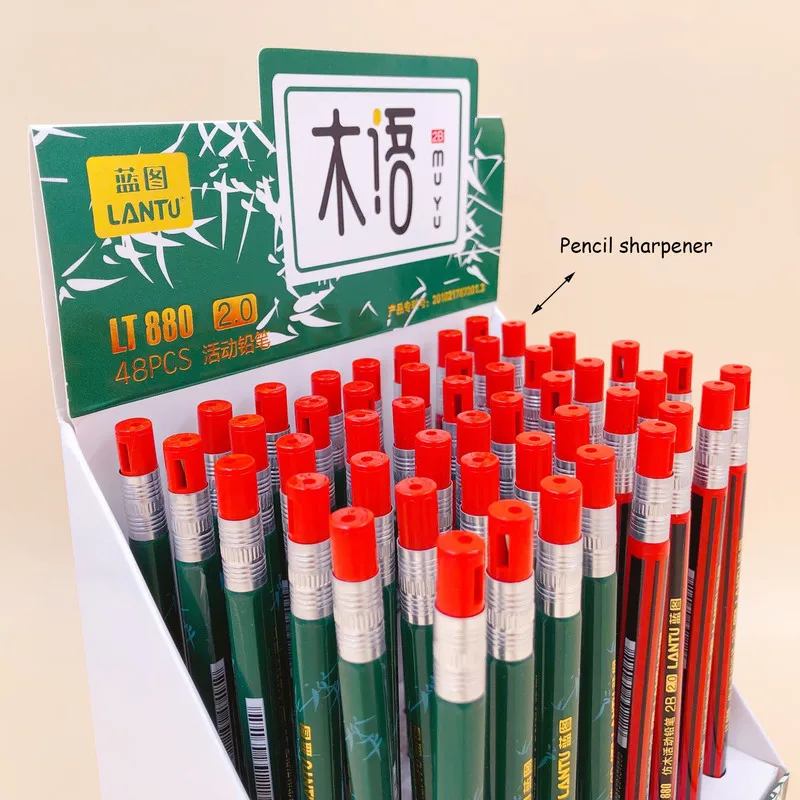 2.0 Mechanical Pencil Graphite Lead Refill Cartoon Kawaii Dog Cat Drawing Design Painting Automatic Pencil