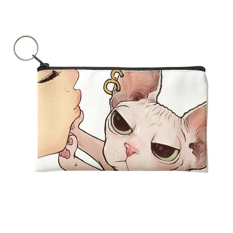 Leuke Zoenen Kat Portemonnee Met Afdrukken Patroon Leuke Organizer Bag Pouchs Voor Dame Portemonnee Pouch Vrouwen Kleine Tas cosmetische Zak