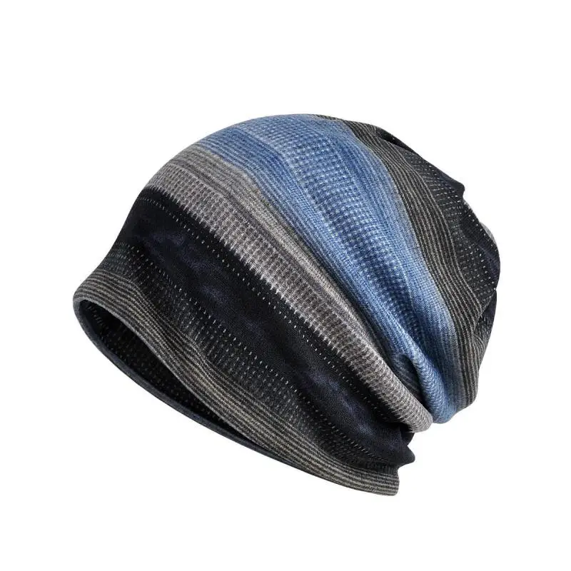 COKK Hat Beanies Men Women\'s Turban Hats Women Winter Scarf Mask Male Casual Stripe Beanie Baggy Cap Gorro Female Bone Male New