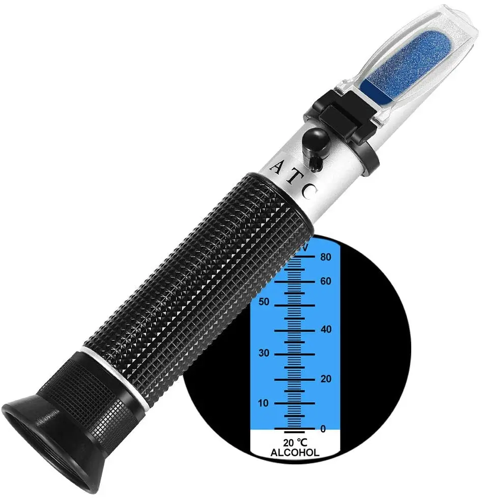 Distillery Refractometer Alcohol 0-80% v/v Portable Refractometer Alcohol Meter Liquor Alcohol Content Tester for liquor Whisky