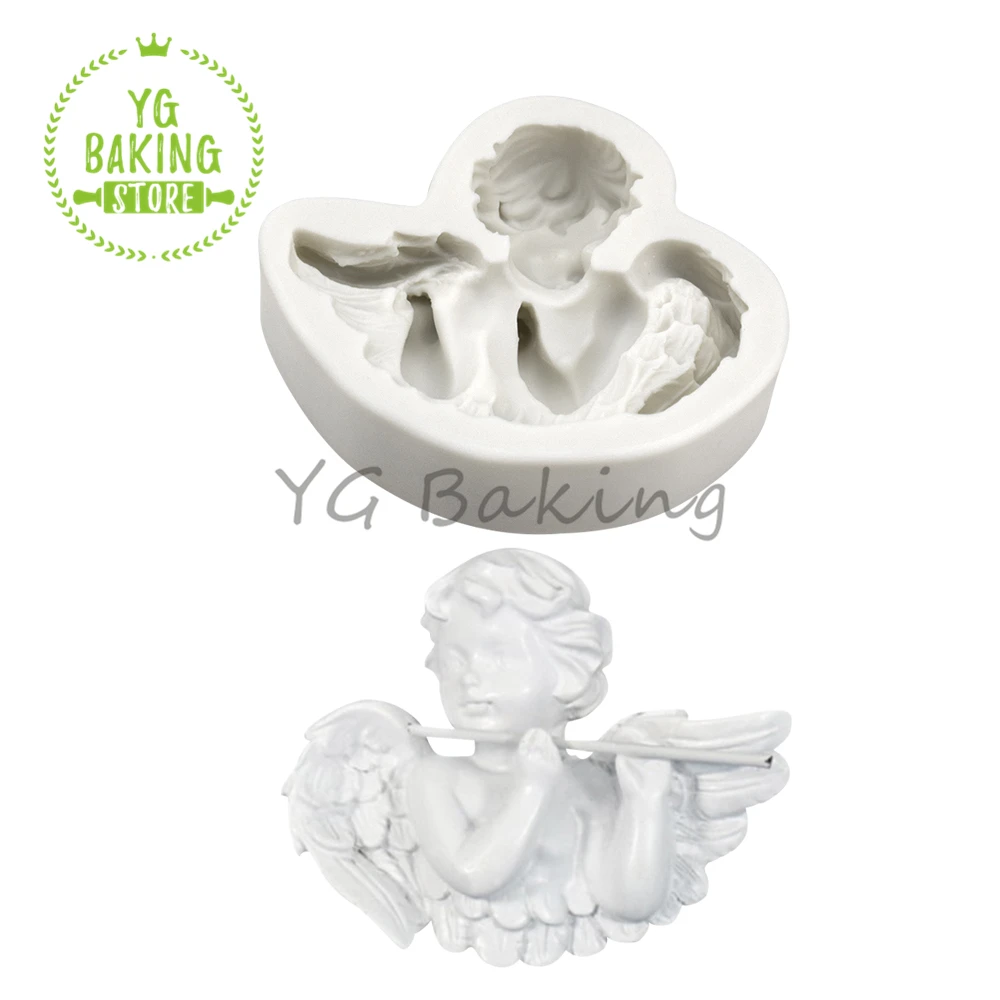 Dorica 5 Styles Angel Design Silicone Cake Mold Diy Handmade Chocolate Soap Mould Fondant Cake Decorating Tool Bakeware