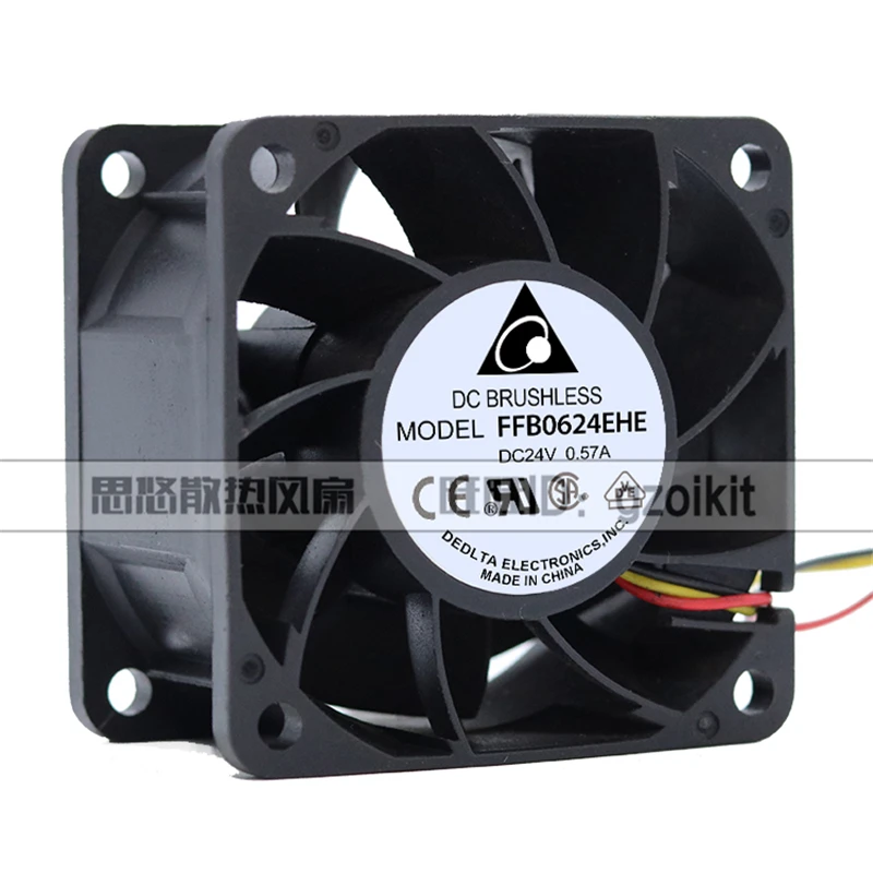 New original FFB0624EHE 24V 0.57A 6CM 6038 three-wire speed measurement double ball gale booster inverter cooling fan