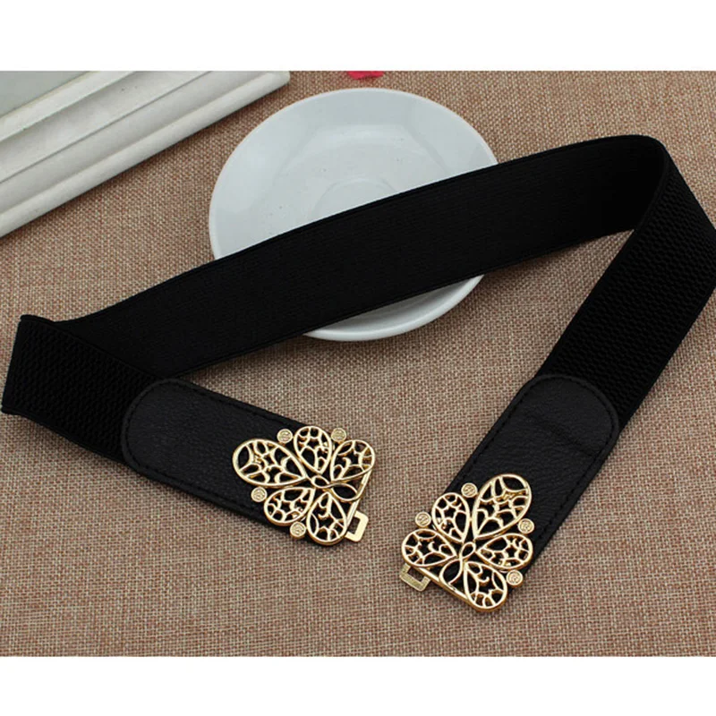 65cm Female Fashion Thin Elastic Stretch Waistband Crystal Bow Belt for Women Cinch Waist Seal Cummerband Clothing Accessories