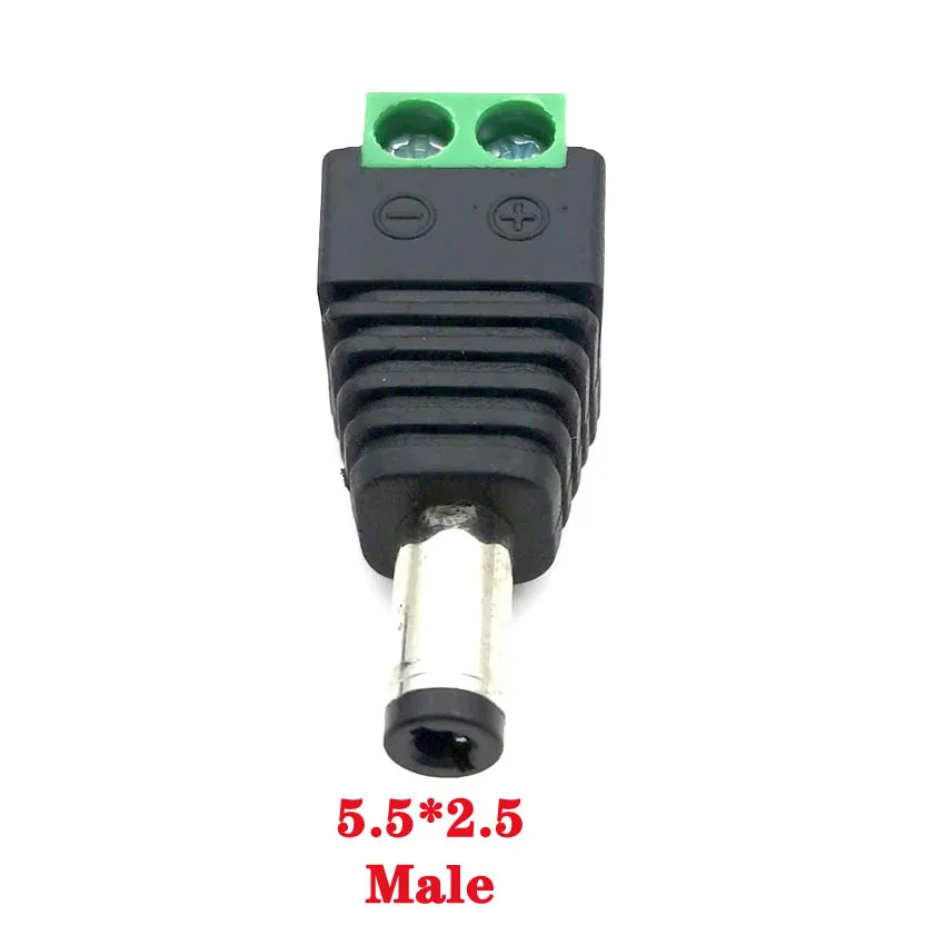 2 uds hembra + 2 uds conector CC macho 5,5x2,1 MM 5,5*2,5 MM 3,5*1,35 MM adaptador de toma de corriente enchufe tira de luz Led