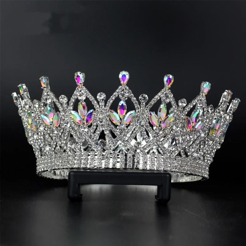 Luxury Vintage Big Wedding Crown Headband Bridal Tiara Party Show Pageant Hair Accessories Full Rhinestone Claw chain C28