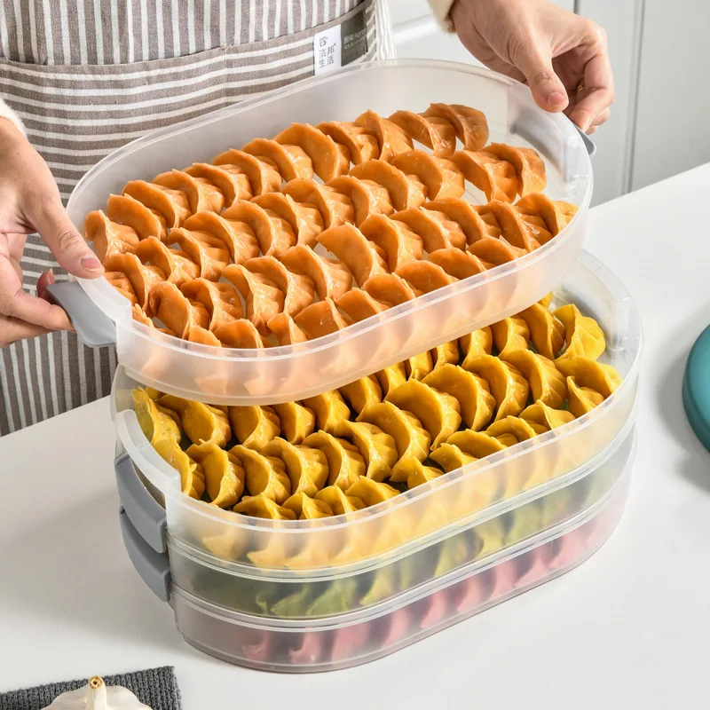 Household Wonton Dumpling Storage Box Multi-Layer Food Grade Quick Freezing Box I88