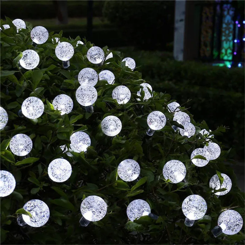 New 20/50 LEDS Crystal Ball 5M/10M Solar Lamp Power LED String Fairy Lights Solar Garlands Garden Christmas Decor For Outdoor