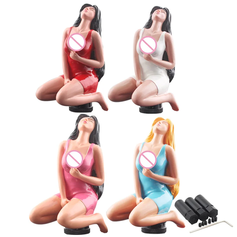 4 Colors Sexy Girl Lady Universal Car Gear Shift Knob Manual Gear Stick Shift Knob Shifter Lever Car Accessories