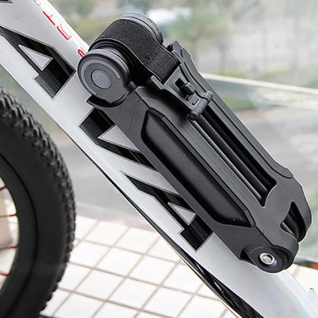 Folding Bike Lock Anti-Hydraulic Bicycle Chain Lock with Mounting Bracket - Portable & Lightweight