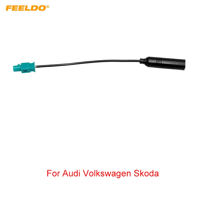 FEELDO Car Radio DIN TO FAKRA Antenna Adapter For Audi/Volkswagen/Skoda Install Aftermarket Stereo