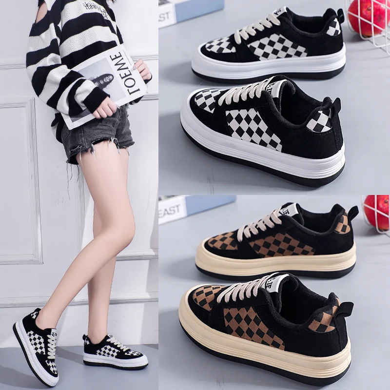 Women's Luxury Brand PU Warm Lady Designer Breathable Sneakers Lady Big Size 35-40 Girls Trainers Skate Casual Shoes