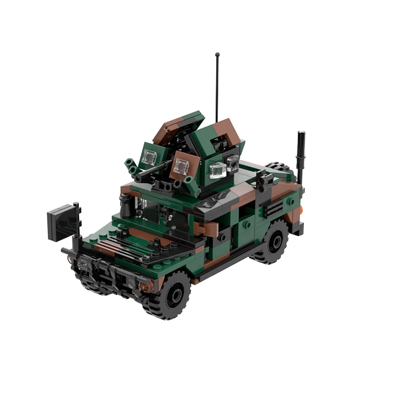 WW2 Military Vehicle Car HMMWV M-1151 US Figures Weapons Model Building Blocks  Armored Truck Gun Parts Machine Kits Toys