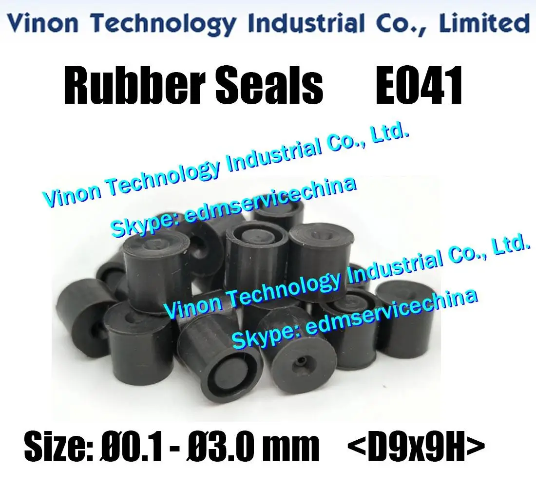 E041 edm Rubber Seals D9.0x9Hmm Ø0.1-Ø3.0mm for tube electrode for Small Hole Drill EDM Machine Jinma,Baoma Seal Rubber