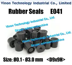 (10 pcs) E041 edm Rubber Seals D9.0x9Hmm Ø0.1-Ø3.0mm for tube electrode for Small Hole Drill EDM Machine Jinma,Baoma Seal Rubber