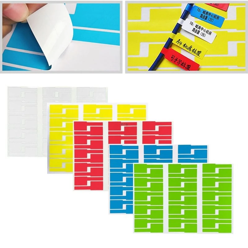 30 Pcs Colorful Cable Labels Sticker Waterproof Identification Tags Self Adhesive Wire Labels Work with Laser Printer