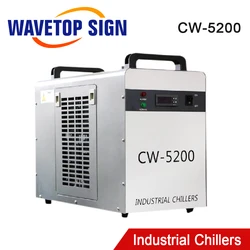 WaveTopSign CW-5200 Industrial Water Chiller 5200W 110V 220V for CO2 Laser Engraving Cutting Machine Cooling 60W 80W Laser Tube