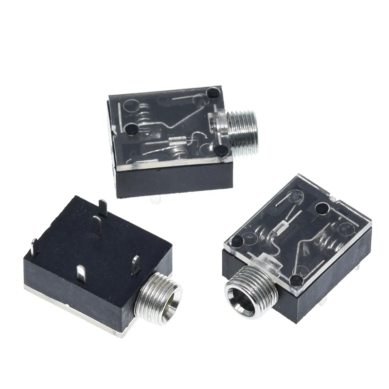 10 Stück, heiß begehrt, 5-polige 3,5-mm-Stereo-Audio-Buchse, PCB-Panelmontage für Kopfhörer mit Mutter, PJ-324M + 3,5-mm-Stereo-Audiostecker – Detail 2
