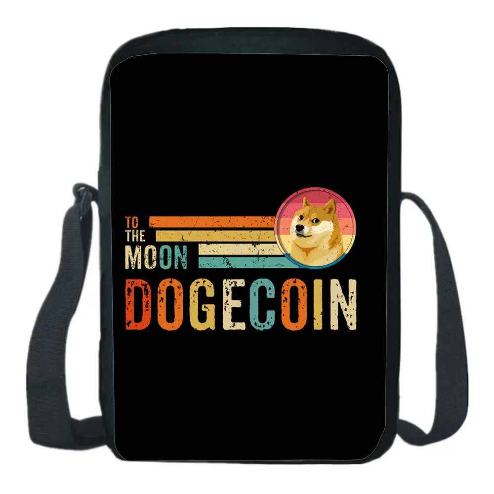 Dogecoin School Bag Mini Phone Bag  Boy Girl Shoulder Bag Casual Crossbody Bag Diagonal Small Backpack Light Messenger