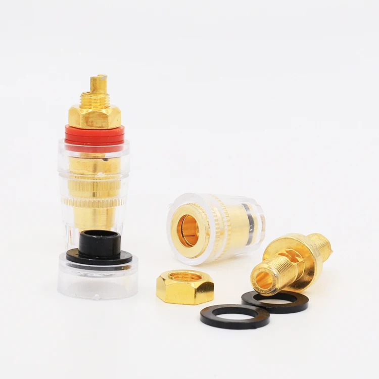 Audiocrast BP004 Trong Suốt Viền Mạ Vàng 5Mm 5 Cách Liên Kết Bài Ngắn Ren Thiết Bị Đầu Cuối Cho Loa CD Âm Thanh đắc