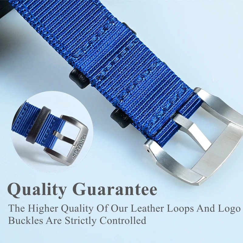 San Martin Watch Nylon Watch Strap 20mm Watchband 22mm Quick Release Spring Bar Wristband Rivet Water Absorbent Universal BD0003