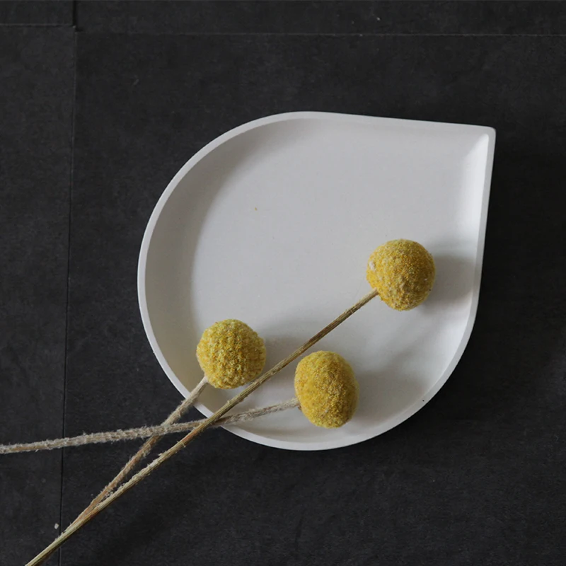 Cement tray mold jewelry tray concrete aromaumeric gypsum crafts placed creative water drop shape coasters plate silicone mold