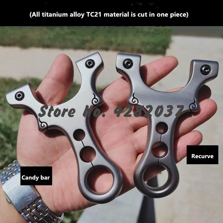 

All-titanium alloy TC21 slingshot free binding clip piece second top rubber band competitive high precision hunting slingshot