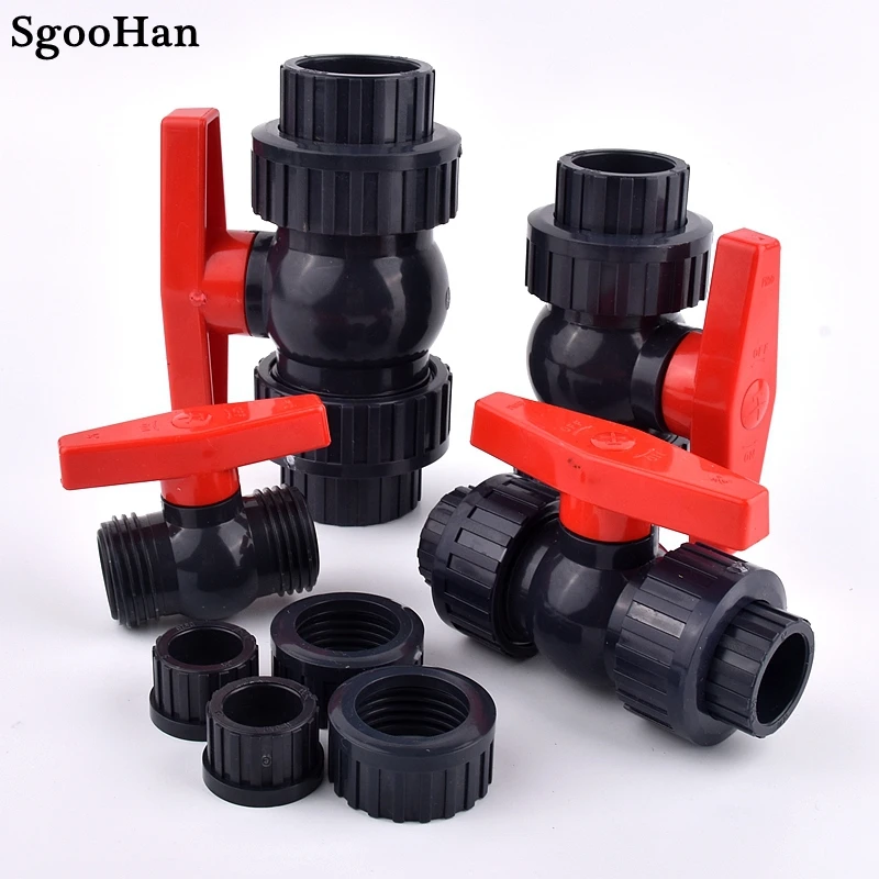 

1PC I.D 20~110mm PVC Pipe Union Valve Water Pipe Fittings Ball Valve Garden Irrigation Water Pipe Connector Aquarium Adapter