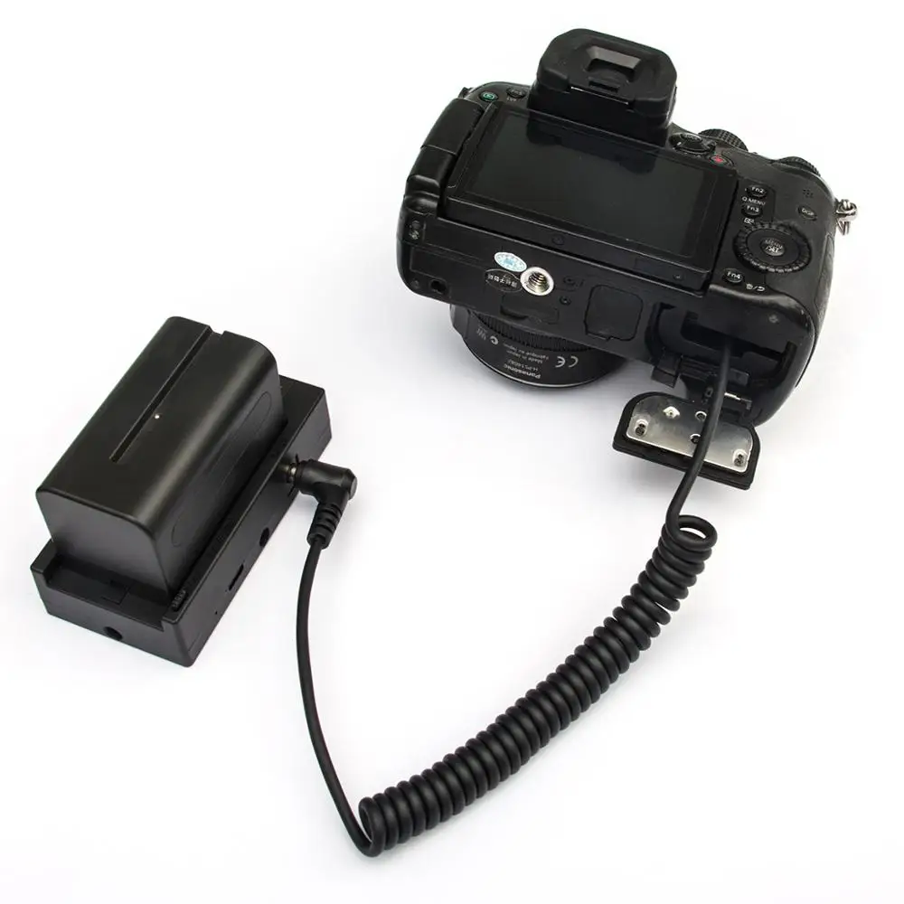 Fotga Power Supply Systerm Battery Plate Dummy Battery with DC Spring Wire for Sony NP-F Series Batteries