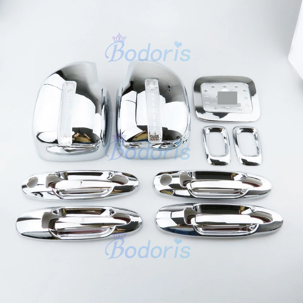 

13 Pieces Chrome Handle Bowl Mirror Cover Side Lamp Fuel Tank Cap 1998-2007 For Toyota Land Cruiser 100 Lexus LX470 Accessories